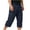 Navy, variant on WIZUTIZ Mens Cotton Cargo Capri Shorts, Button-Zipper Closure, Casual Straight Fit Work Hiking Trousers with Multi-Pockets