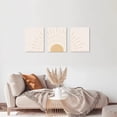 thumbnail image 2 of Boho Wall Art Set of 3, Framed Canvas Wall Art Yellow Sun Rising on the Horizon Geometric Nature Illustrations Line Art Wall, Office, 12"x16" Natural, 2 of 6