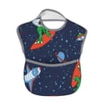 thumbnail image 2 of Bingfone Mess-Proof Baby Bib - Waterproof Bib For Baby Boy Or Girl With Food Catcher Pocket, Unisex-Dinosaur Astronaut Space Surfing, 2 of 8