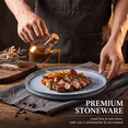 thumbnail image 3 of Vesteel Salad Plate for 4, 8 inch Stoneware Dinner plates with Textured Stripes, 4-Piece Ceramic Kitchen Plates for Dessert Salad, Dishwasher Safe & Microwave Safe, Smoky Blue, 3 of 8