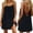 Black, variant on Women's Summer Casual Sleeveless Sling Backless Sleep Dress, Solid Round-Neck Nightgown