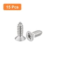thumbnail image 3 of Tornillos de madera Uxcell #14x3/4", paquete de 15 tornillos Phillips autorroscantes de acero inoxidable 304, 3 of 5