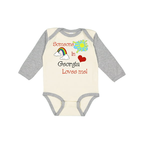 Inktastic Someone in Georgia loves me Boys or Girls Long Sleeve Baby Bodysuit