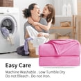 thumbnail image 6 of Howarmer Pink Fuzzy Bed Blanket, King Size Soft Flannel Fleece Bed Throw Blankets, 90 x 108 Inch, 6 of 6
