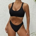 thumbnail image 4 of Lopeceal Women's Ribbed Bikini Sets Scoop Neck Cheeky Swimsuit Textured Two Piece Bathing Suit, 4 of 8