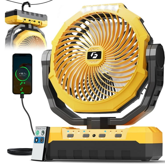 Ventilador de Camping FRIZCOL 3 en 1 Recargable 24000mAh con Luz Amarilla