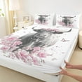 thumbnail image 3 of Castle Fairy Highland Cow 4-Piece Full Size Sheets,Floral Butterfly Bed Sheets,Pink Grey Lightweight Sheet Sets,Super Cozy Flower Room Decor, 3 of 7