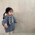 thumbnail image 6 of ZHaobin Autumn New Baby Girls Denim Hooded Sweatshirt Infant Toddler Long Sleeve Casual Coat Fashion Boys Loose Hoodie Children Clothes (blue,24M  90CM), 6 of 7
