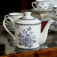 thumbnail image 5 of Bone China Teapot Floral Teapot 1.15-qt. (1.1 L) Vintage Indigo Tea Pot Tea Brewer for Tea or Coffee Tea Kettle Kitchen Tea Pot, 5 of 11