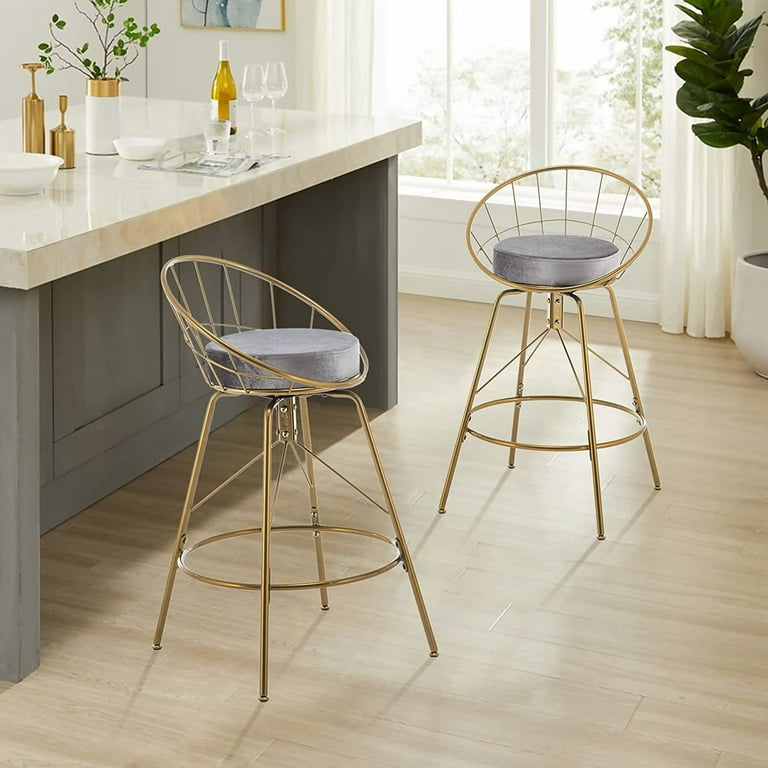 Gold metal bar online stools with backs