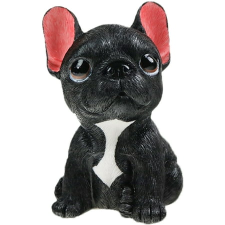 RABBITH Cute French Bulldog Puppy Figurine Resin Animal Dog Sculpture Desktop Ornament for Home Outdoor Garden Lawn Yard Decoration Lovely Statue Gift
