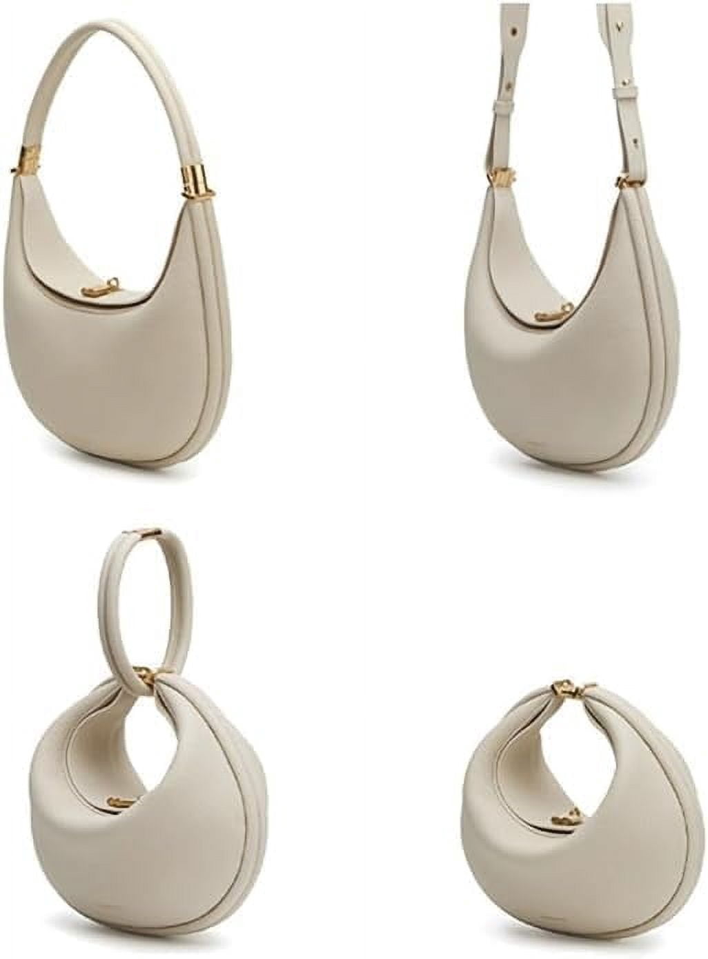 PU Leather Crescent Bag Crossbody Purses for Women Luna Bag 4 In 1 Cute Shoulder Bag Half Moon Bag Hobo Clutch Purse