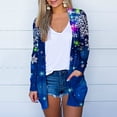 thumbnail image 2 of Cárdigan Para Mujer, Cárdigans Largos de Otoño, Camiseta de Manga Larga A La Moda, Frente Abierto, Prendas de Vestir Exteriores Holgadas de Navidad, Blusa Estampada, Abrigo, Bolsillos, Tops Odeerbi ODB175618, 2 of 6