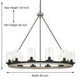 thumbnail image 3 of ACROMA Allegray 12-light Farmhouse Wagon Wheel Chandelier with UL Certified Driftwood 14 Adjustable, Over 60 Inches Painted Walnut, 3 of 5