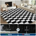 thumbnail image 4 of HOMERRY 2' x 6' Fluffy Runner for Kitchen Hallway Geometric Check Runner Rug Fuzzy High Pile Plush Carpet, Black White, 4 of 5