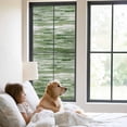 thumbnail image 3 of Vintage Green Window Privacy Film, Modern Geometric Abstract Art Static Cling UV Sun Blocking Tint Film Heat Control Windows Films for Bedroom Bathroom, Window Stickers 23.6"x59", 3 of 8