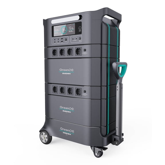 GreenOE Portable Power Station, 6394Wh LFP Battery, Expandable to 6394Wh, 110V 6600W AC Output,Solar Generator for Home Use, Camping Accessories, Emergencies, Power Outages, RVs