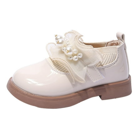 

ZHUASHUM Baby For Shoes Girls Low Heel Pu Dress Casual For Wedding For Kids