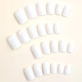 thumbnail image 2 of Uñas postizas adhesivas Dulyork cuadradas blancas con acabado brillante acrílico, 2 of 7