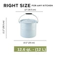 thumbnail image 3 of Novomoskovsjka Posuda Granite Light Blue Enamel Bucket with Lid 12.7 Qt (12 L) Enameled Steel Kitchen Pail for Pickling Storing Water Grains or Tools, 3 of 13