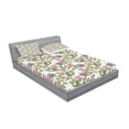 thumbnail image 2 of Ambesonne Floral Fitted Sheet & Pillow Sham Set, Pastel Tulip Flowers, Queen, Olive Green Coral, 2 of 2