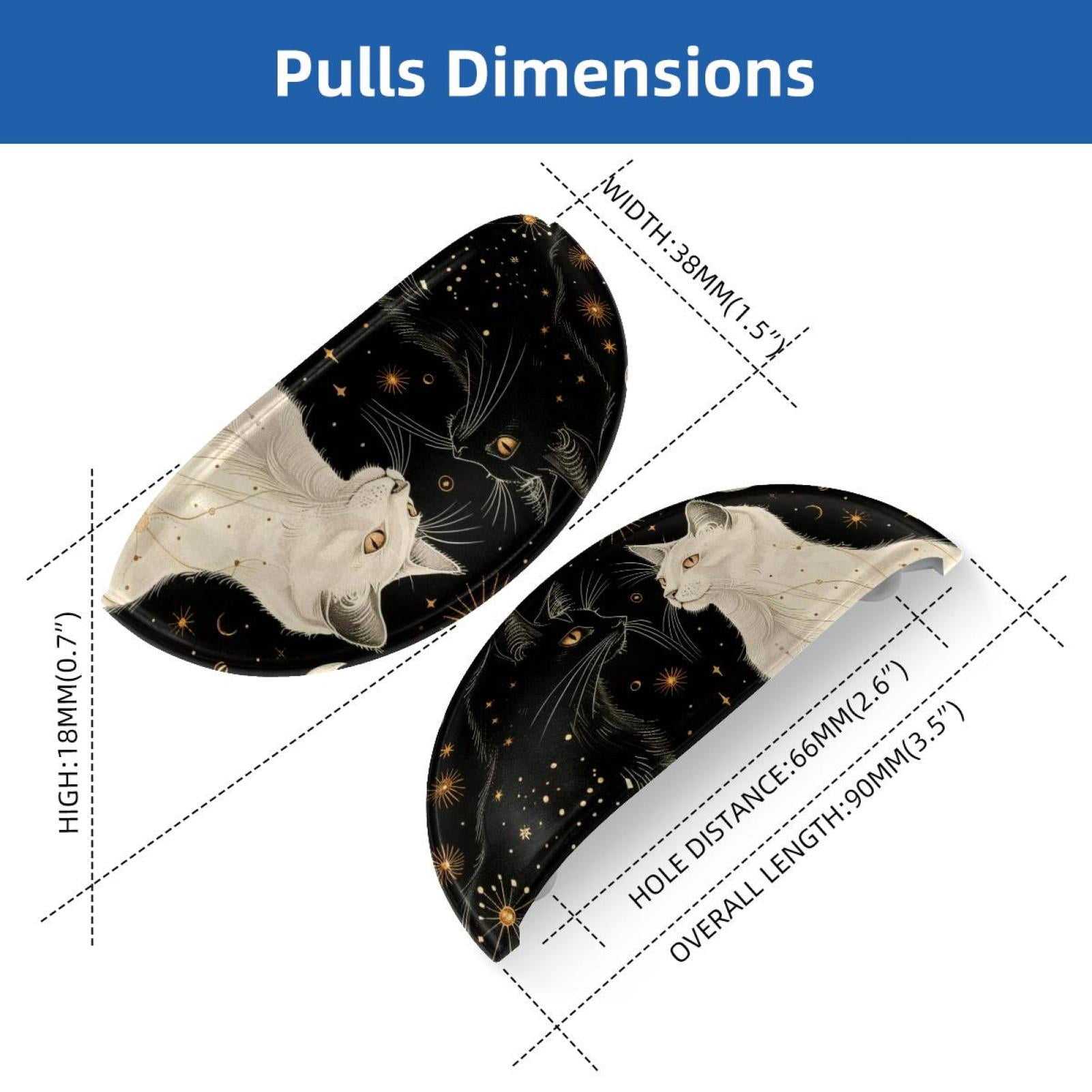 PhooArto 6 Pcs Cup Drawer Pulls, Star Moon Planets Cats Shell Shape Handles Cabinet Knobs for Dresser Cupboard Closet Wardrobe with Screws