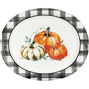 Way to Celebrate Harvest Pumpkin Thanksgiving Oval Paper Plates, 8 ct
