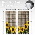 thumbnail image 2 of Sunflower Kitchen Curtains 63 Inch Length Wooden Board Window Curtains Over Sink Set of 2, Summer Curtain for Bedroom Living Room, Farmhouse Vintage Kitchen Decor 42x63 Inch, 2 of 6