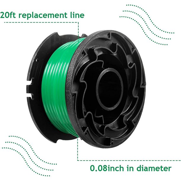 Juego de 6 bobinas de hilo para desbrozadora Black and Decker GL7033, GL8033, GL9035