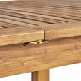 Leiam Outdoor Acacia Wood Expandable Dining Table Sandblasted Natural