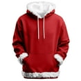 thumbnail image 2 of Vetsdori Mens Christmas Hoodies Fleece Holiday Pullover Gift Vacation Hooded Plain Long Sleeve Sweatshirts Tops for Men Warm, 2 of 9