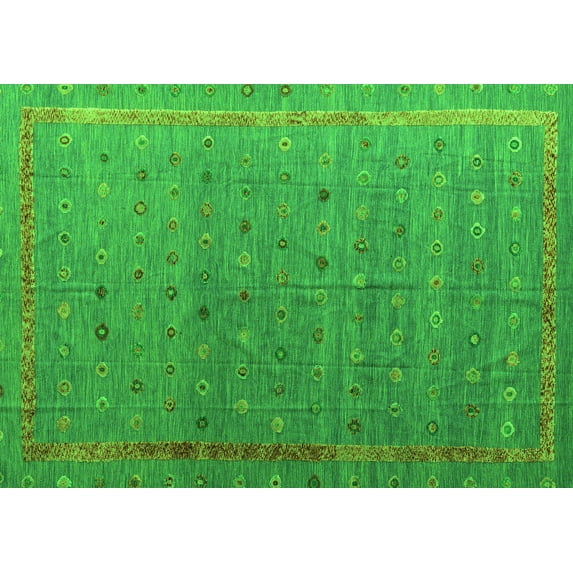 Ahgly Company Indoor Rectangle Abstract Green Modern Area Rugs, 6' x 9'