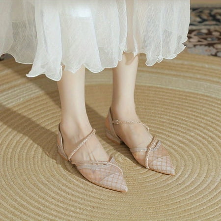 

Comfortable Closed Toe Slip On Shoes - Women s Breathable Knit Mule Sneakers - Solid Color Casual Footwear