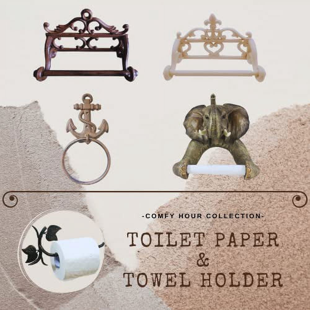Comfy Hour Antique and Vintage Collection Cast Iron Classic Toilet Paper Holder