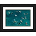 thumbnail image 1 of Tonti, Carlo 18x13 Black Ornate Wood Framed with Double Matting Museum Art Print Titled - Blue water swim, 1 of 4