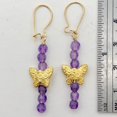 thumbnail image 6 of Butterfly and Natural Faceted Amethyst 14K Gold Filled Earrings. | 1 3/4" Long |, 6 of 9