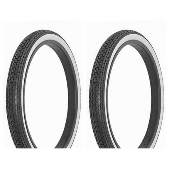 two Tire 20 x 1-3/4 S7 Black/White Side Wall FR-120A.
