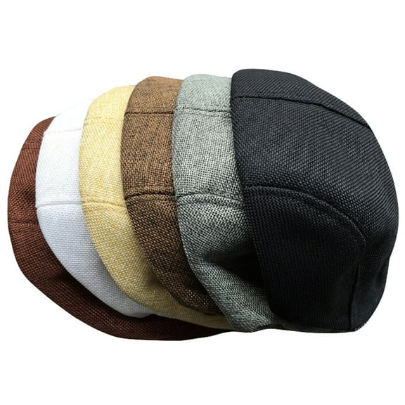 Raindrops 1Set Mens Newsboy Hats Flax Made Round Design for Various Weather