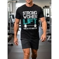thumbnail image 2 of Strong Women Lift Each Other Up Empowerment Graphic Tee for Women, Fitness Weightlifting Short Sleeve T-Shirt, Casual Crew Neck Top for Gym Daily Wear, 2 of 11