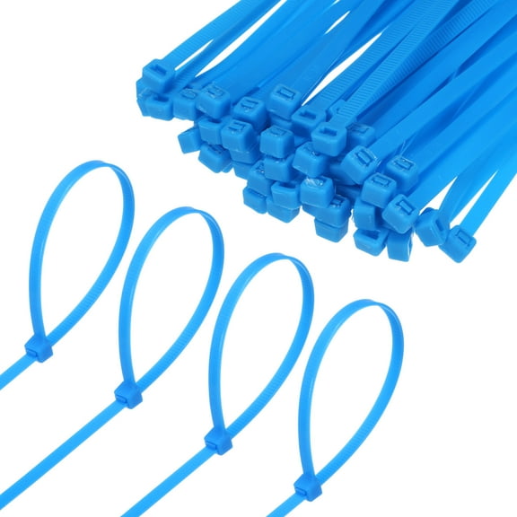 Uxcell 100-Pack Nylon Zip Ties 10 Inch 49 Lbs Self-Locking Cable Zip Ties for Indoor Outdoor Home Office Blue