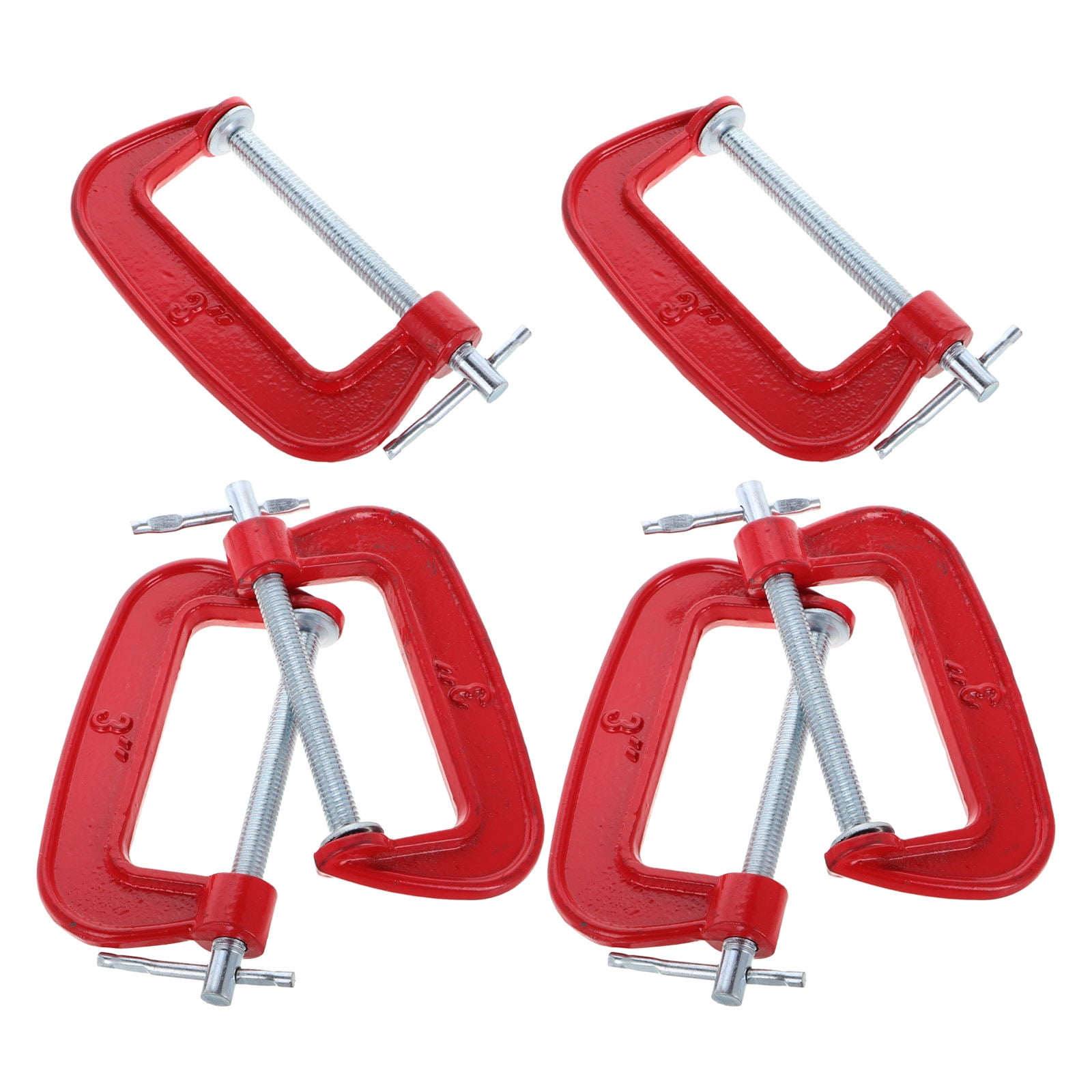 6pcs 3 Inch C Clamp Set Heavy Duty Steel C Clamp Industrial Strength C Clamps With 77mm Jaw Opening For Woodworking Welding And Building