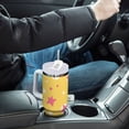 thumbnail image 4 of Yayeee 30oz Double-Wall Insulated Stainless Steel Tumbler with Handle Bottle, Yellow Stars, 4 of 8
