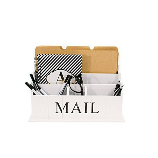 Blu Monaco Desk Top Mail File Letter Organizer A 3 Tiers White