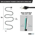 thumbnail image 4 of Iron Forge Cable 10 Gauge Power Cord Replacement - 6ft,15 Amp Black Heavy Duty, 10/3 SJT 3 Prong Cable - for Appliances & Power Tools, NEMA 5-15P, 4 of 7