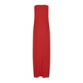 thumbnail image 4 of Efsteb Womens Dresses Crew Neck Long Tank Dress Fashion Casual Sundresses Solid Color Comfy Sleeveless Summer Dresses (Red,L), 4 of 4