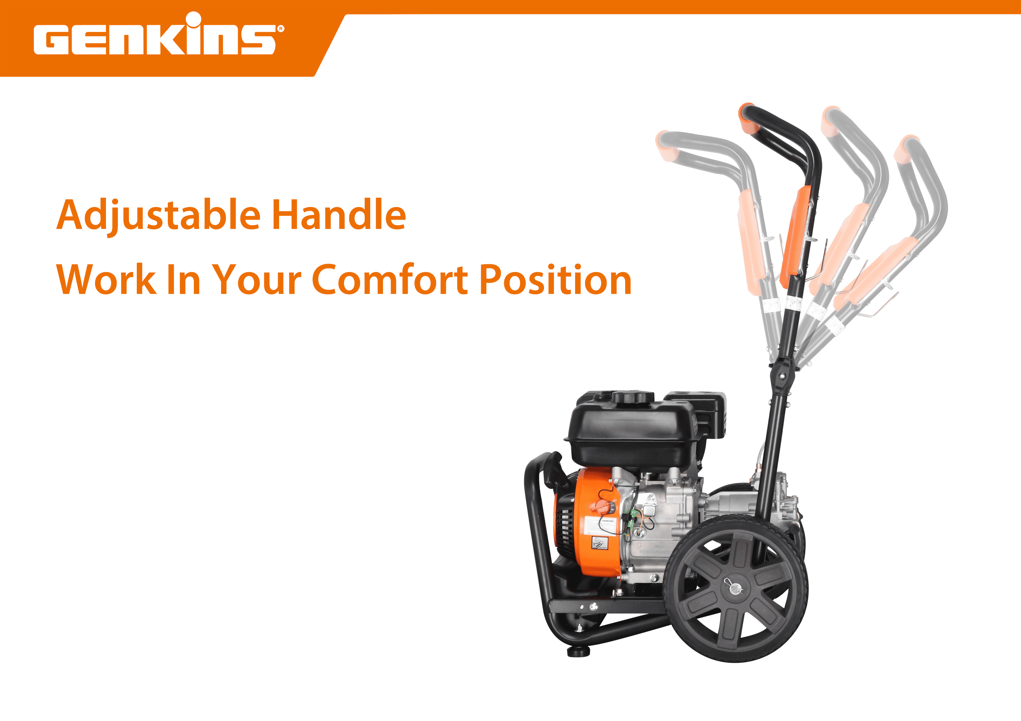 Genkins GPW3200 Gas Powered Foldable Pressure Washer 3200 PSI and 2.5 GPM, Soap Tank and Five Nozzle Set | Compact & Foldable Genkins GPW3200 Gas Powered Foldable Pressure Washer 3200 PSI and 2.5 GPM, Soap Tank and Five Nozzle Set | Compact & Foldable - 1