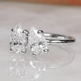 thumbnail image 2 of solitaire jewels Two Stone Toi et Moi Pear Moissanite Engagement Ring For Women, 18K White Gold, 2 of 5