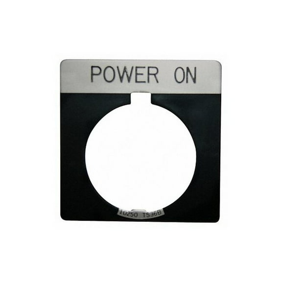 Eaton Cutler-Hammer Legend Plate,Square,Power On,Black 10250TS80