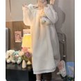 thumbnail image 4 of Pijama de franela dulce estilo princesa, camisón de mujer, vestido de largo medio, lindo estilo coreano, suelto, polar coral, ropa cálida para el hogar, 4 of 5
