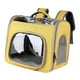 thumbnail image 4 of Mochila de viaje para mascotas, transportadora para perros pequeños, ligera, transparente, con ventana y transpirable. Amarillo, 4 of 9